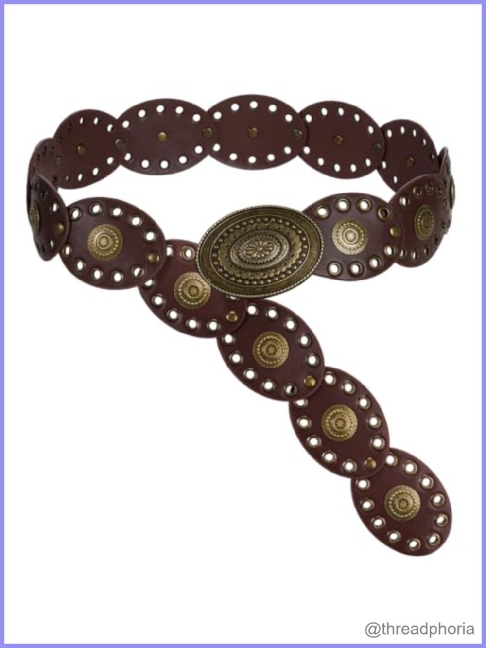 Western Disc Belt Faux Leather Cowboy Waist Belt One Size